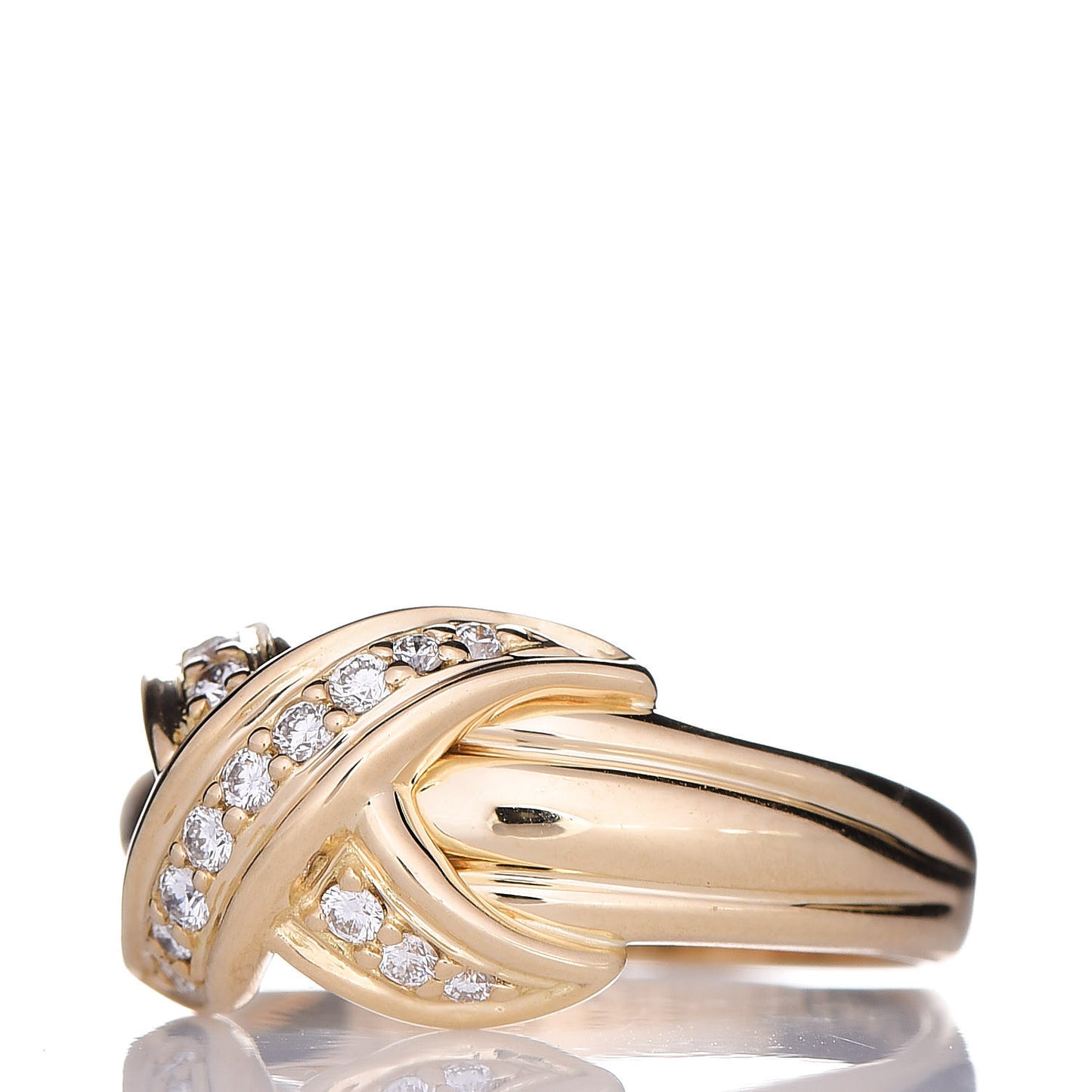 18K Yellow Gold Diamond Signature X Ring 50 5.25
