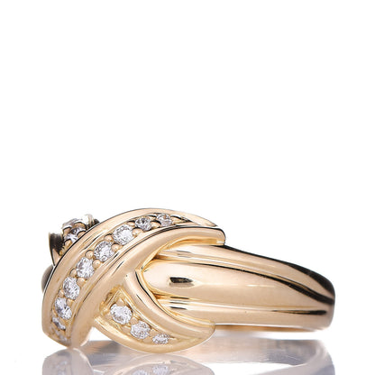 Tiffany 18K Yellow Gold Diamond Signature X Ring 50 5.25 3 of 6
