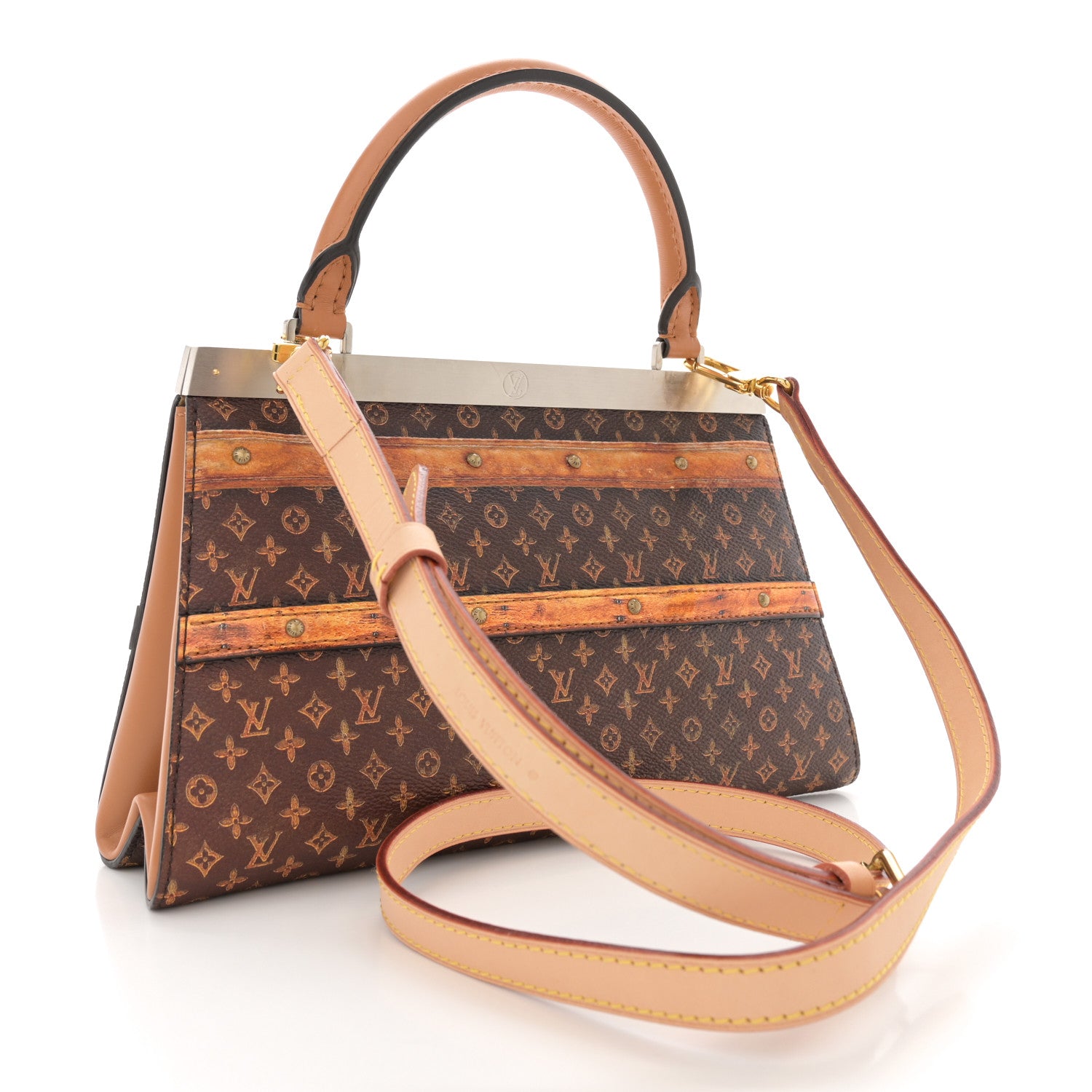 Louis Vuitton Calfskin Transformed Monogram Time Trunk Crown Frame Bag 3 of 12