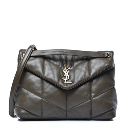 Saint Laurent Lambskin Quilted Medium Loulou Puffer Monogram Chain Satchel Seaweed 1 of 9