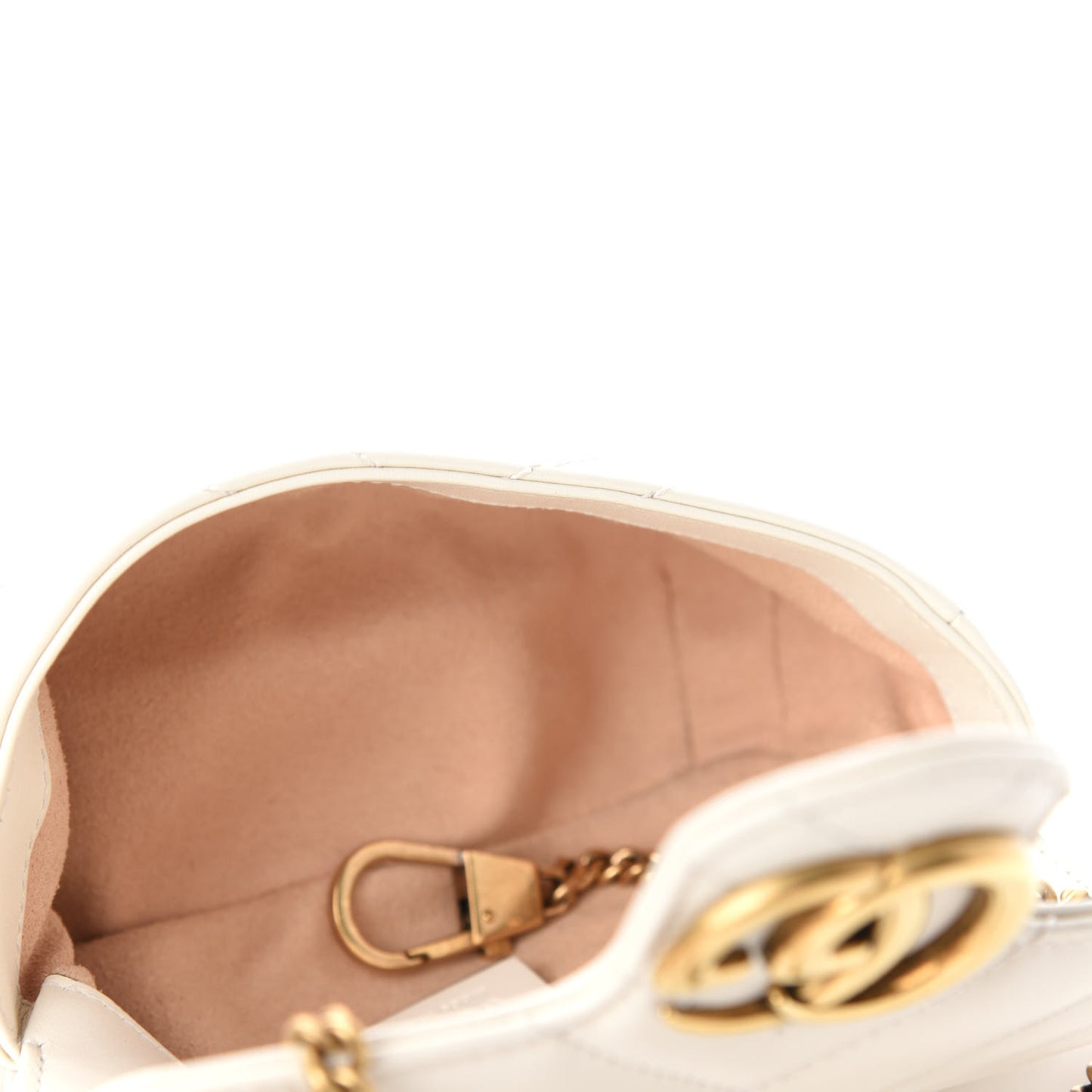 Calfskin Matelasse Super Mini GG Marmont Shoulder Bag White