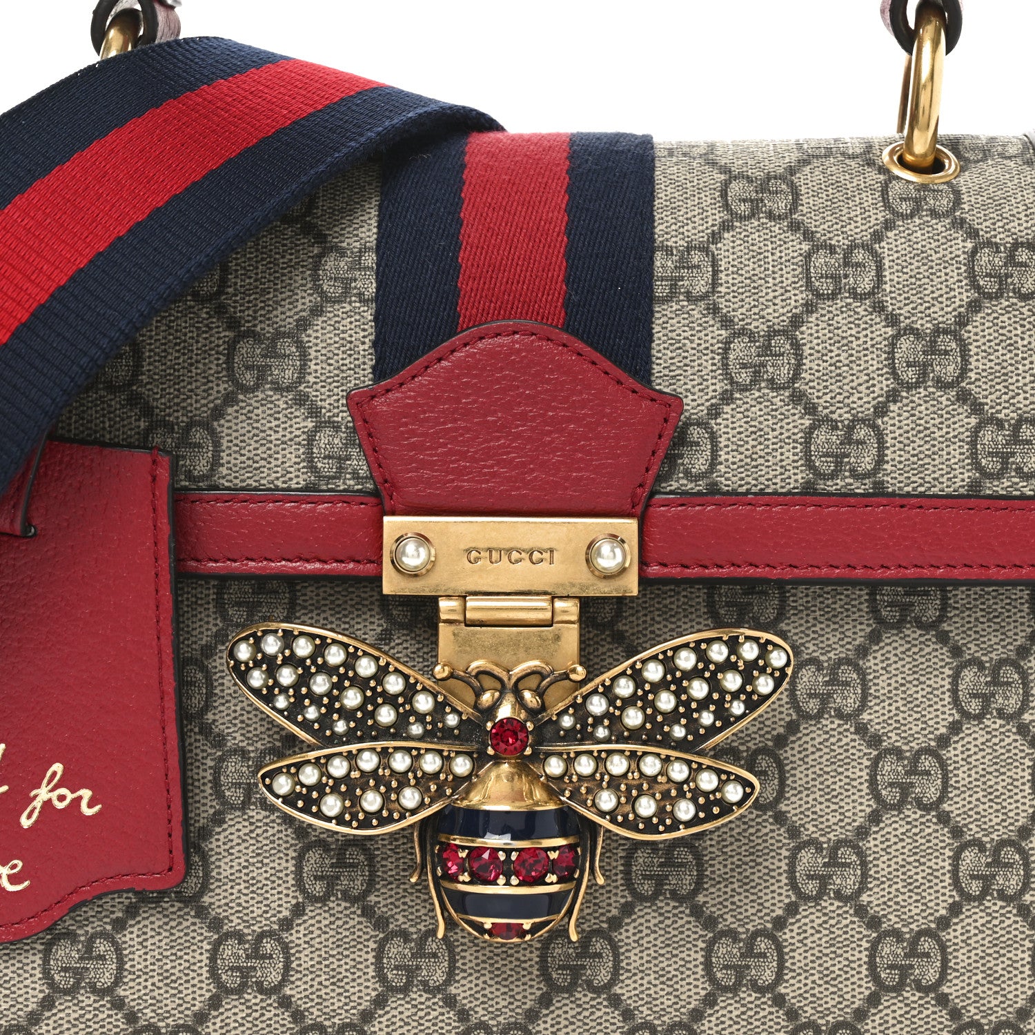 Gucci GG Supreme Monogram Small Queen Margaret Top Handle Bag Red 8 of 10