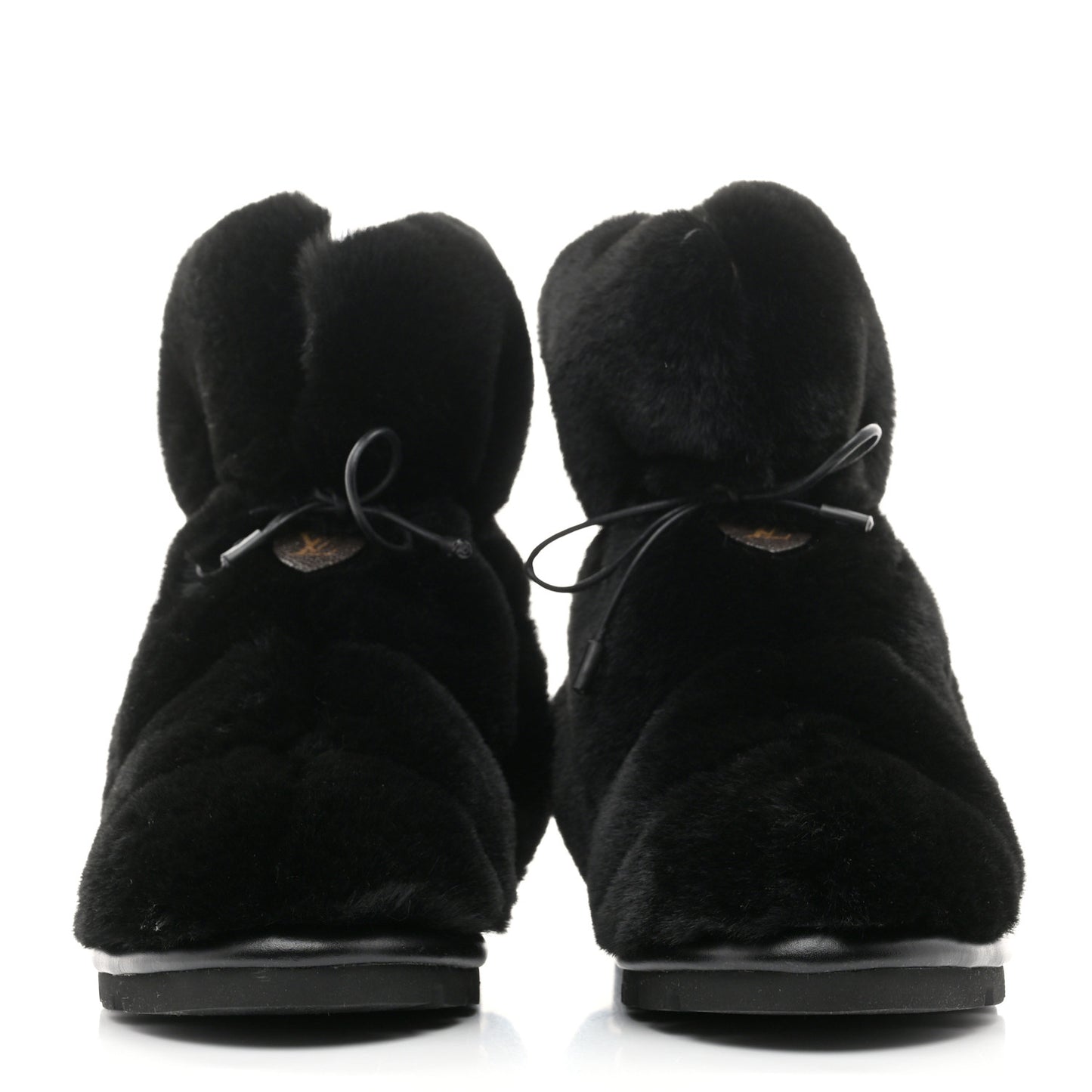 Fur Monogram Pillow Comfort Ankle Boot 37 Black