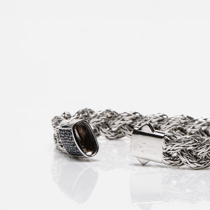 John Hardy Sterling Silver Blue Sapphire Braided Classic Chain Clasp Bracelet M 5 of 5