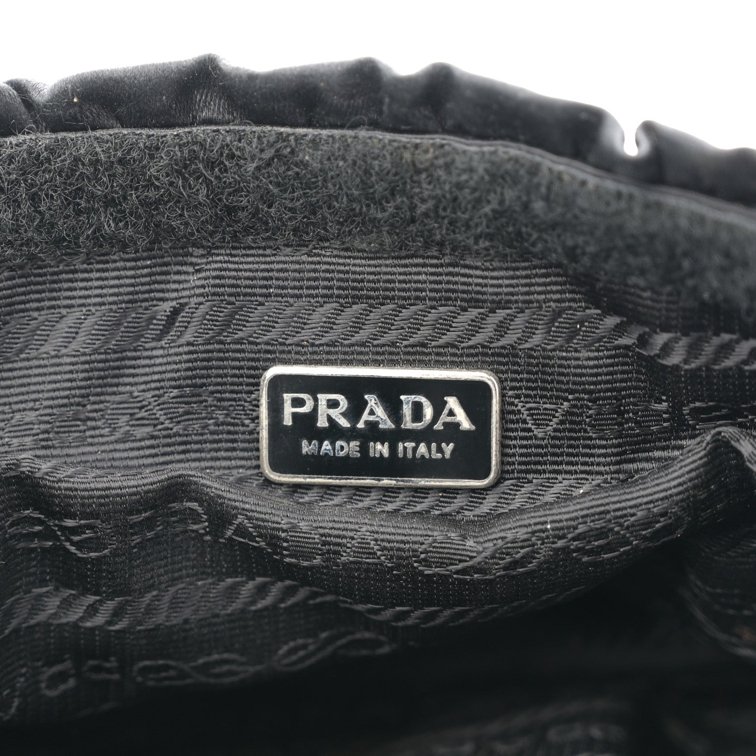 Prada Nylon Ruffle Velcro Cosmetic Pouch Black 6 of 7