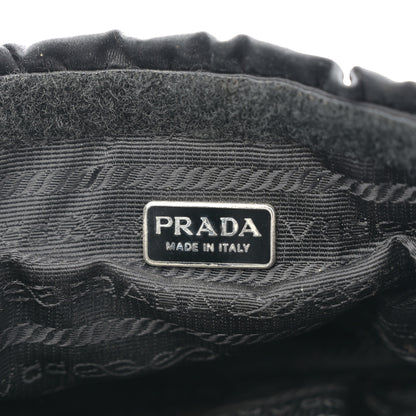 Prada Nylon Ruffle Velcro Cosmetic Pouch Black 6 of 7
