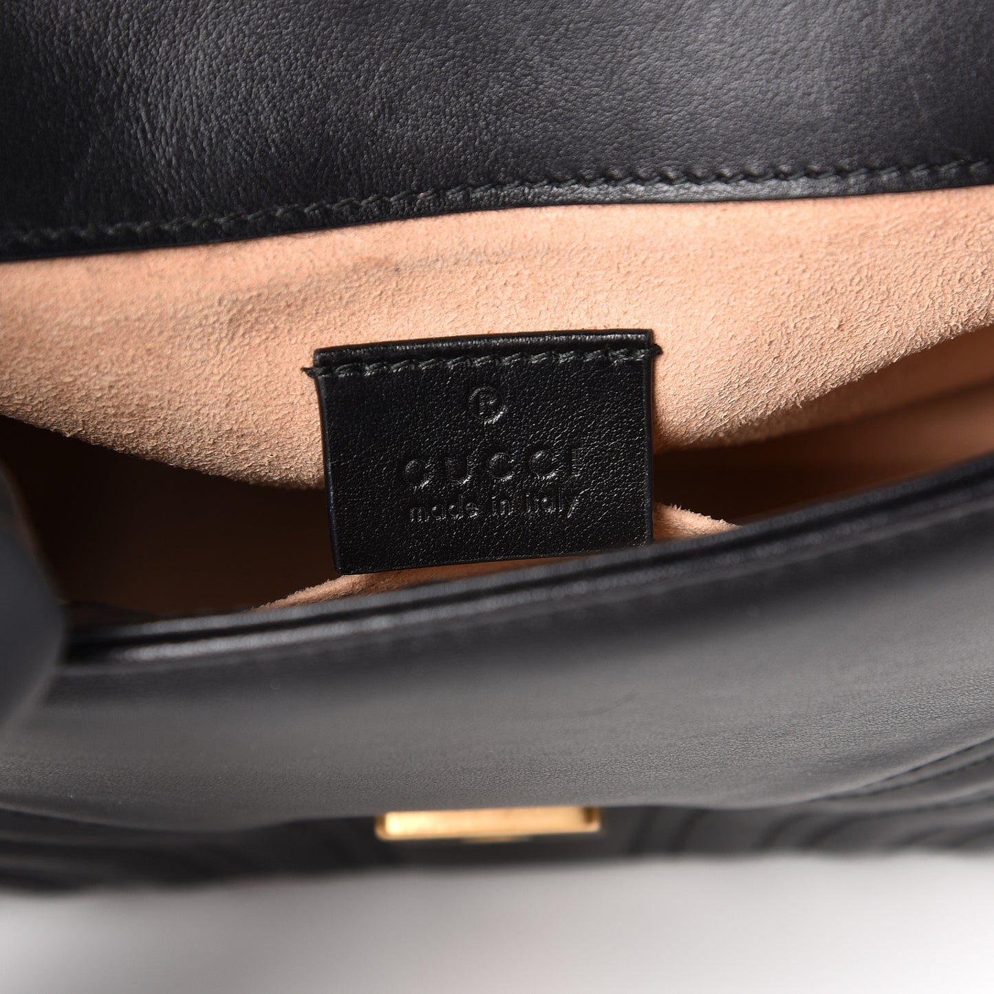 Calfskin Matelasse Mini GG Marmont Top Handle Shoulder Bag Black