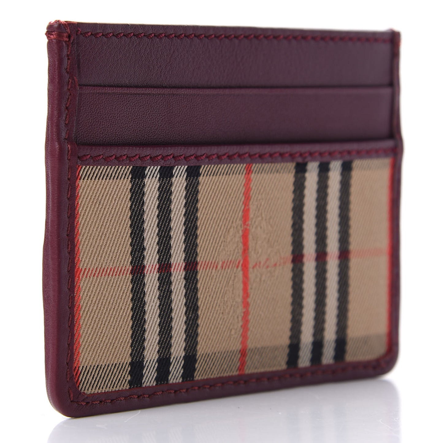 Smooth Calfskin 1983 Knight Check Card Case Antique Red