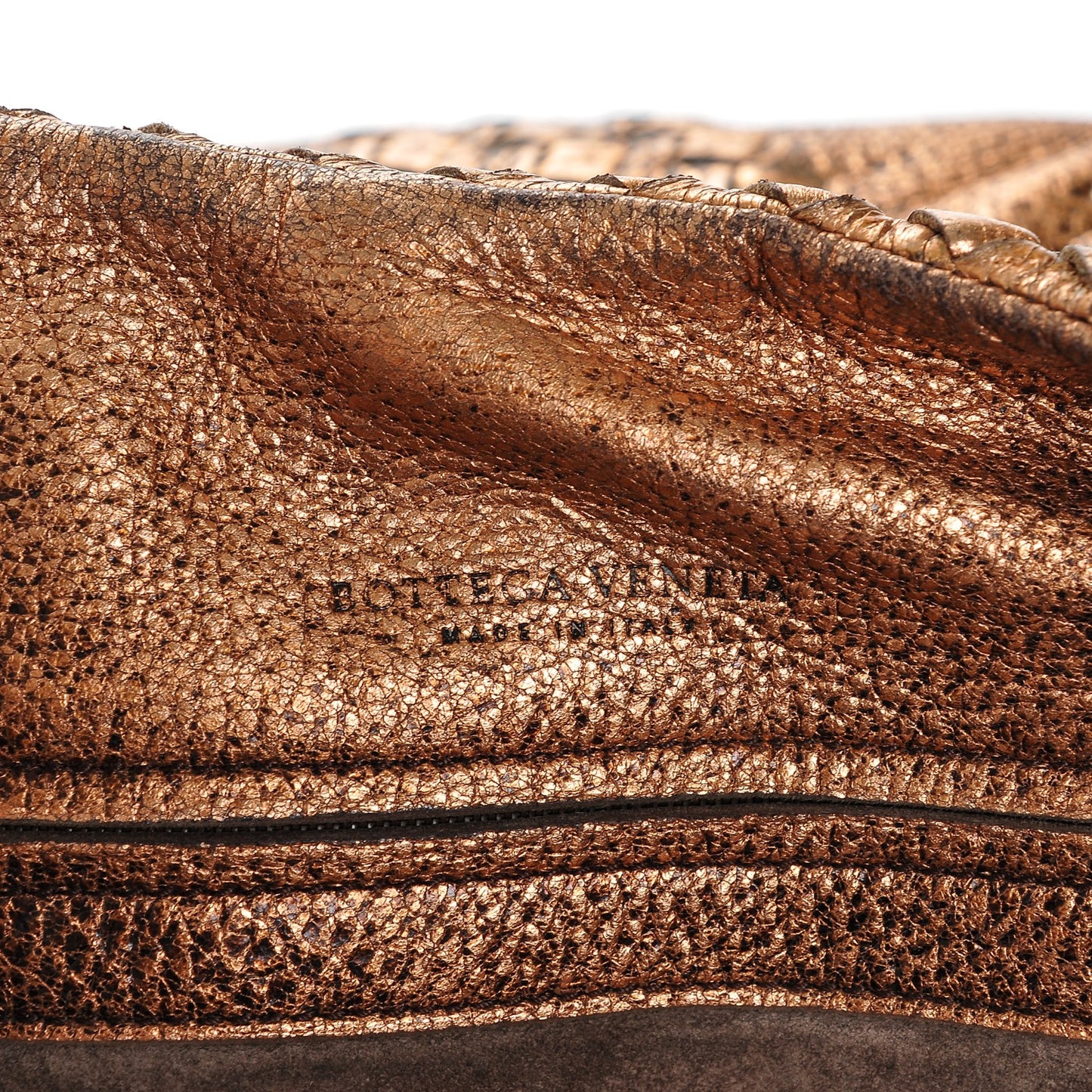 Metallic Cervo Deerskin Large Hobo Rame Ossidato