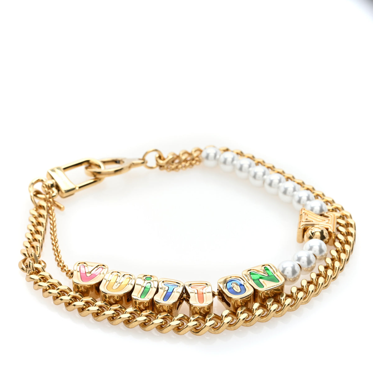 Louis Vuitton Metal Monogram Vuitton Belt Chain Gold Multicolor 1 of 3