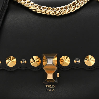 Fendi Vitello Liberty Metal Scalloped Multi Studded Small Kan I Shoulder Bag Black 8 of 10