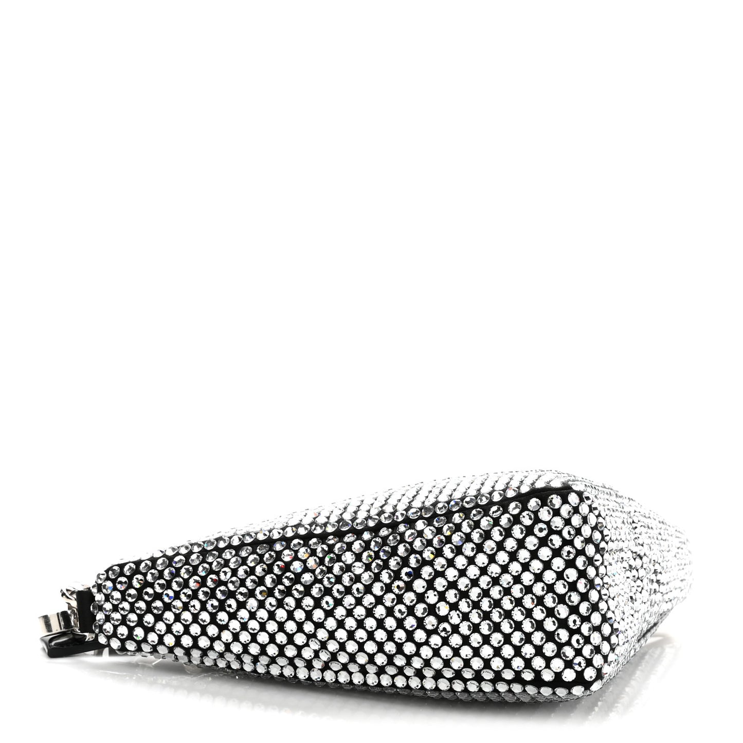 Satin Crystal Triangle Crossbody Pouch Cristal