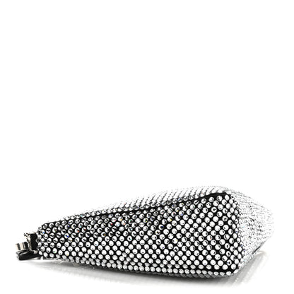 Prada Satin Crystal Triangle Crossbody Pouch Cristal 4 of 10