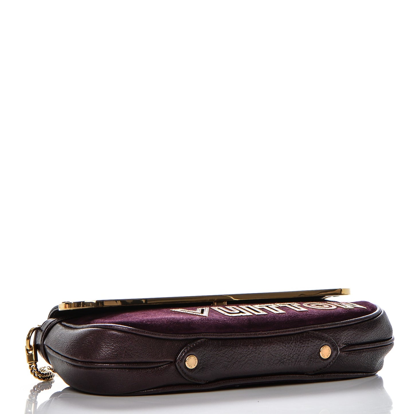 Chevre Suede Crystal Avant Garde Pochette Prune