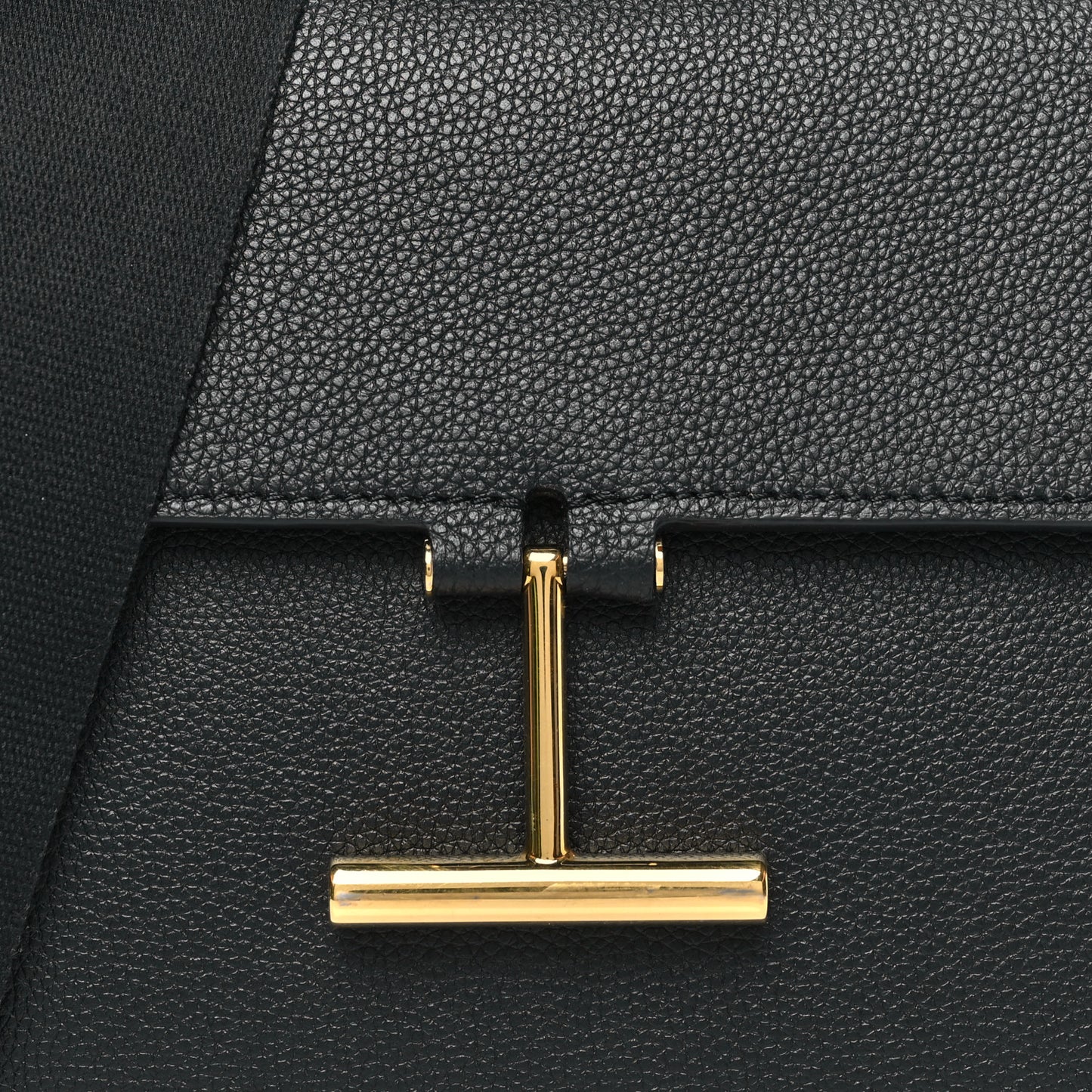 Calfskin Medium T Clasp Tara Crossbody Bag Black