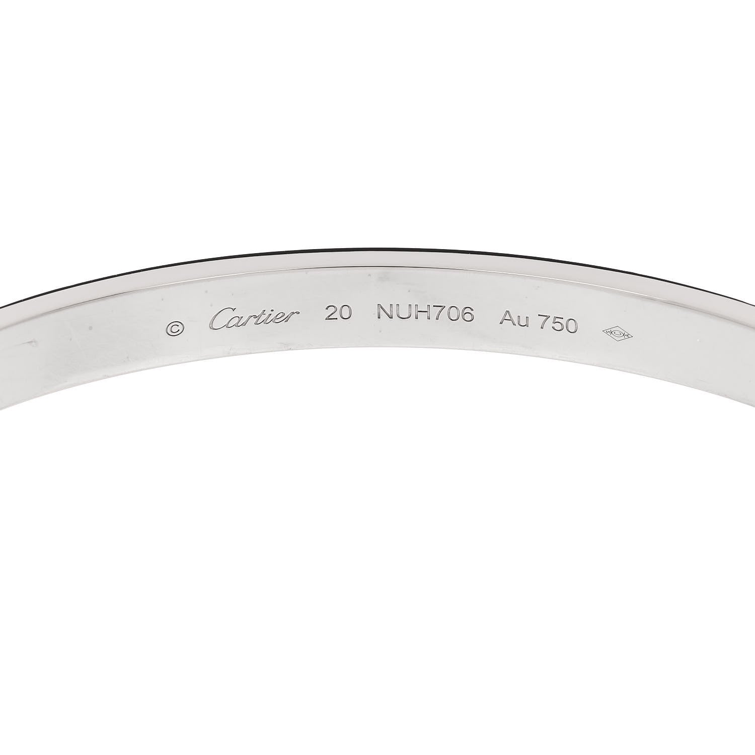 Cartier 18K White Gold LOVE Bracelet 20 6 of 9