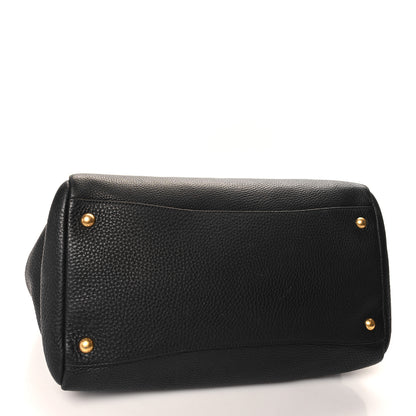 Prada Vitello Daino Shopping Satchel Black 4 of 15