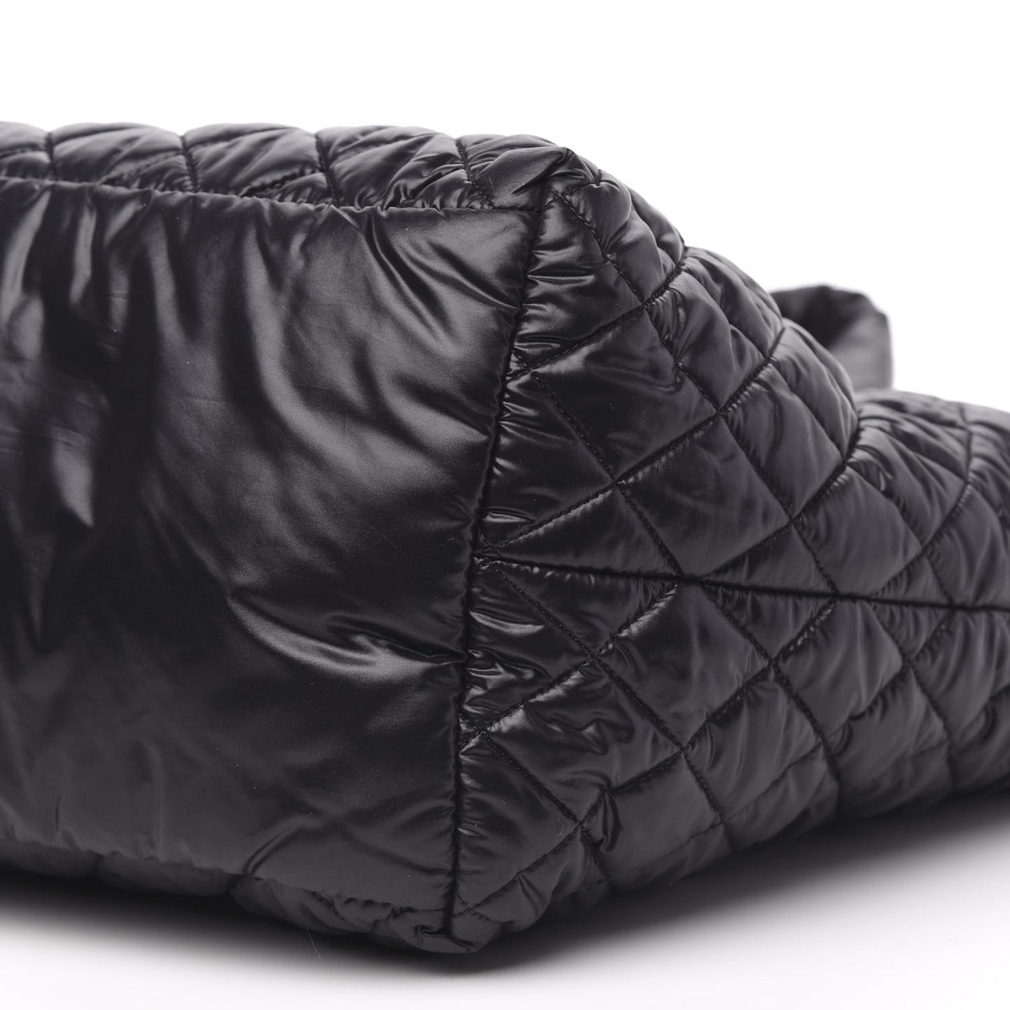 Nylon Quilted Large Coco Cocoon Tote Black