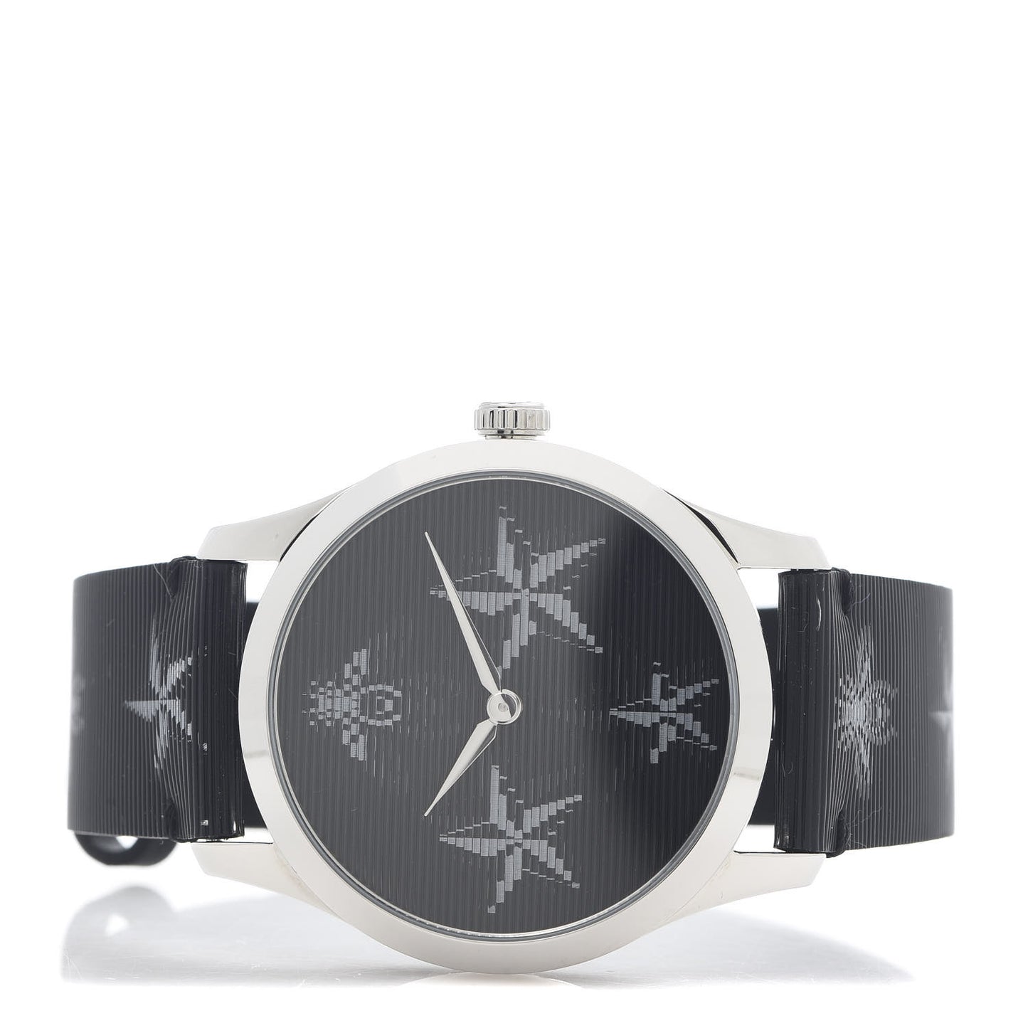Stainless Steel Calfskin 38mm G-Timeless Bee Star Hologram Quartz Watch Black