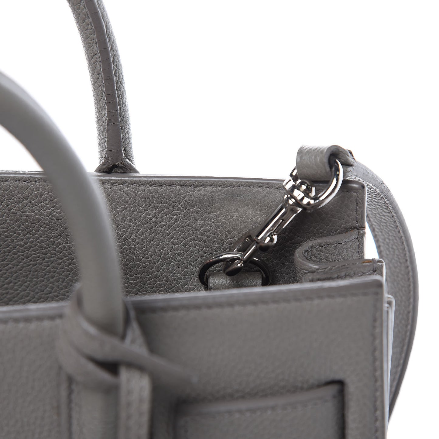 Grained Calfskin Nano Sac De Jour Gray