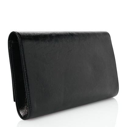 Saint Laurent Textured Patent Monogram Large Belle De Jour Clutch Black 3 of 8