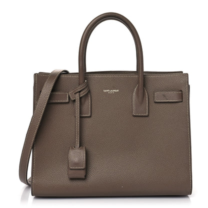 Saint Laurent Grained Calfskin Topstich Baby Sac De Jour Taupe 1 of 12