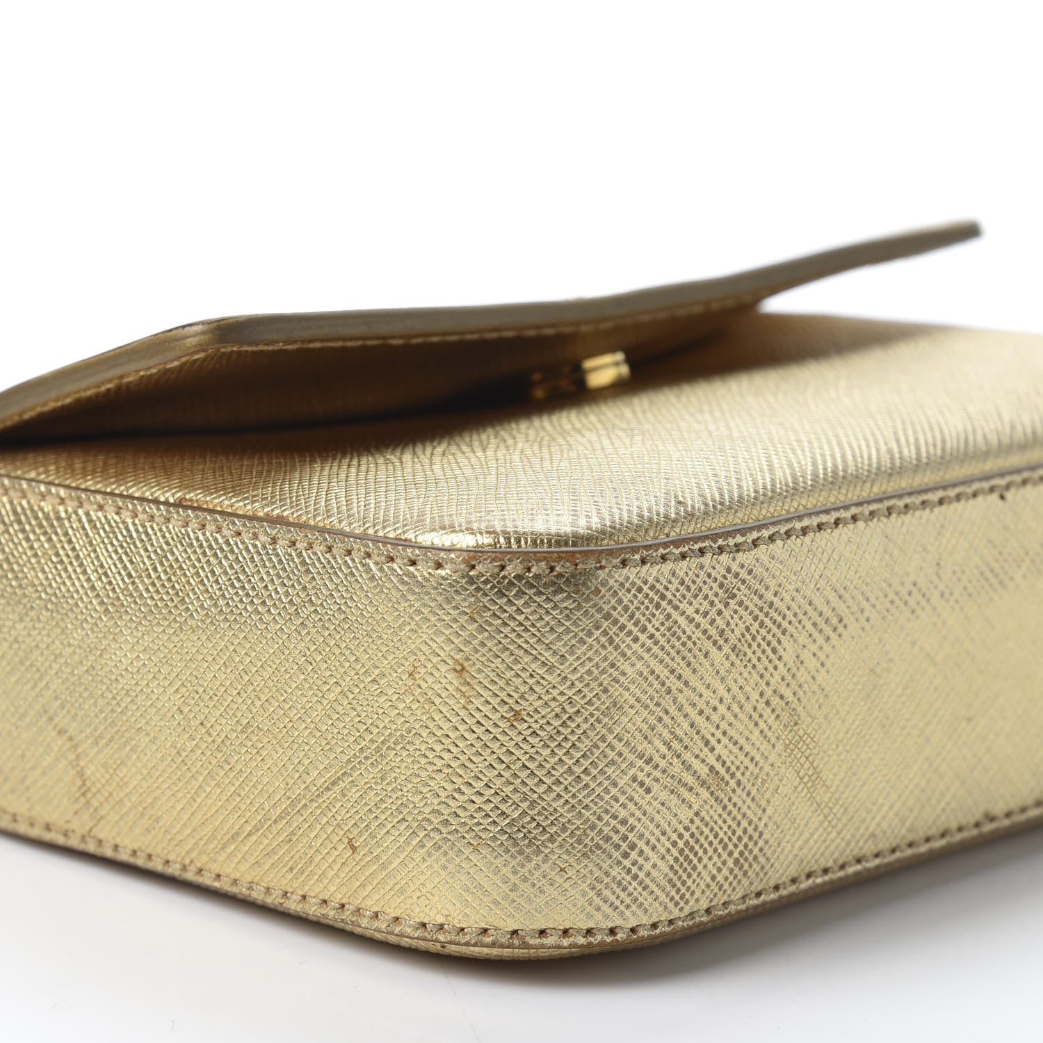 Prada Saffiano Box Clutch Platino 5 of 13