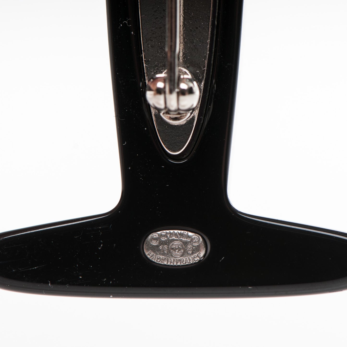 Resin Striped CC Airplane Brooch Blue Red