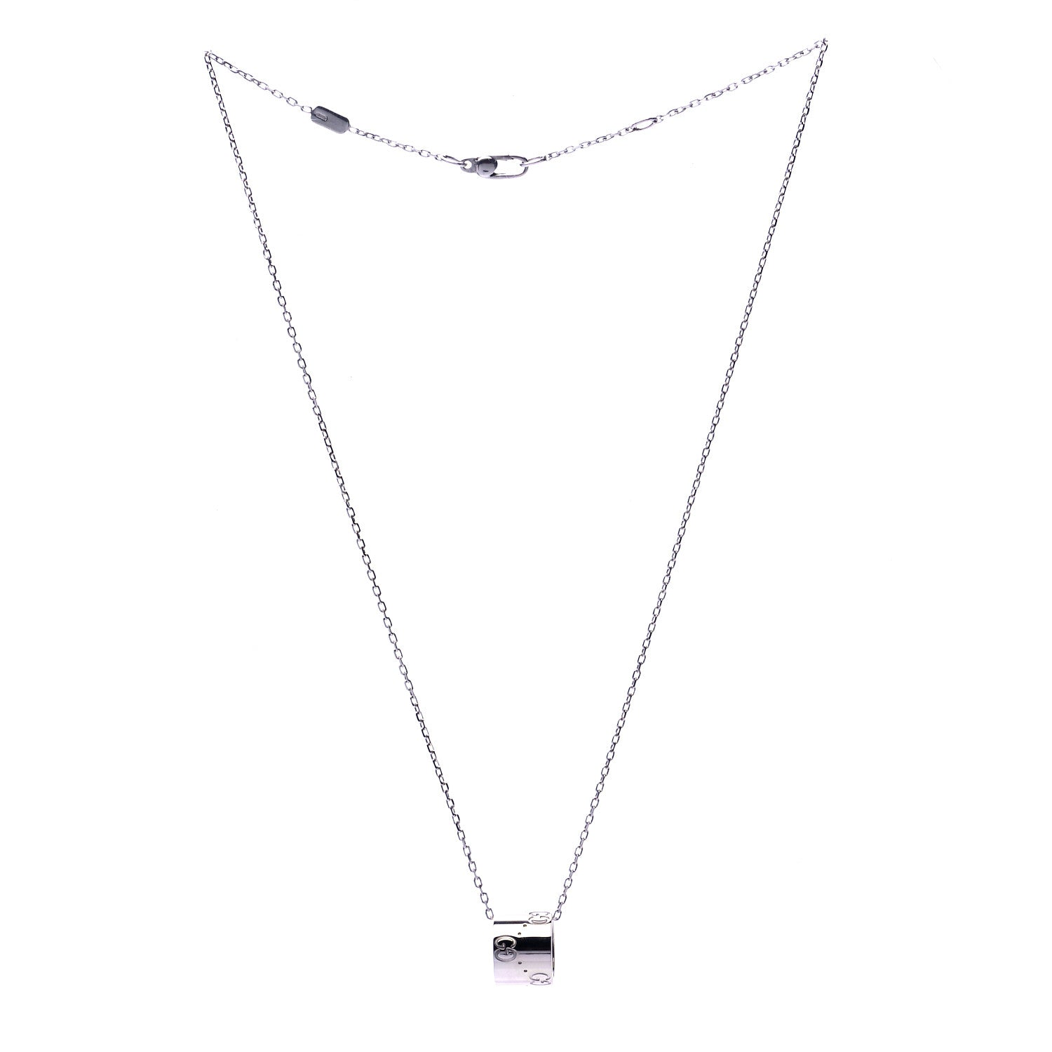 Gucci 18K White Gold Icon Twirl Pendant Necklace 3 of 8