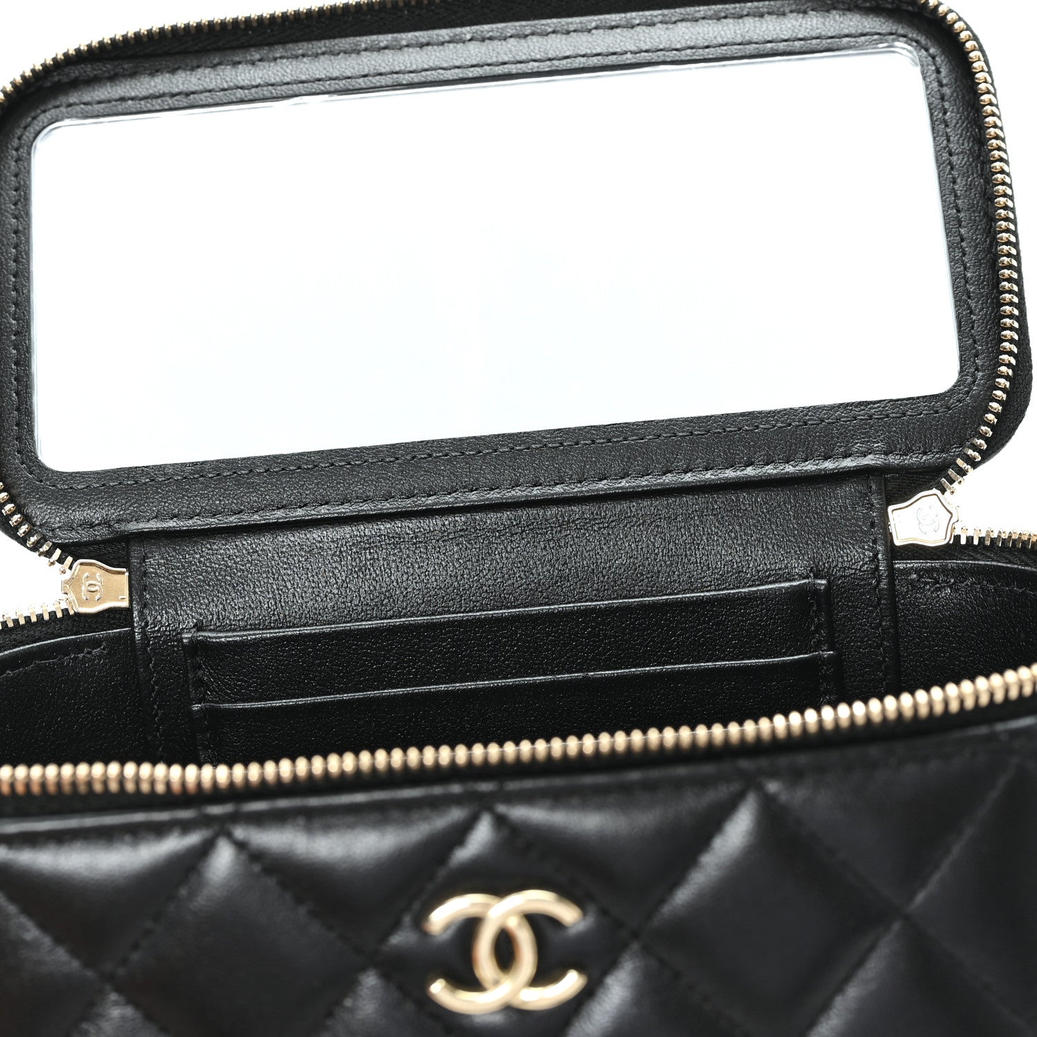 Chanel Lambskin Quilted Small Top Handle Vanity Case With Chain Black 9 of 12
