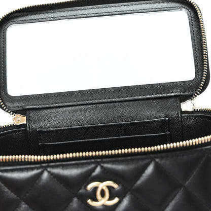 Chanel Lambskin Quilted Small Top Handle Vanity Case With Chain Black 9 of 12