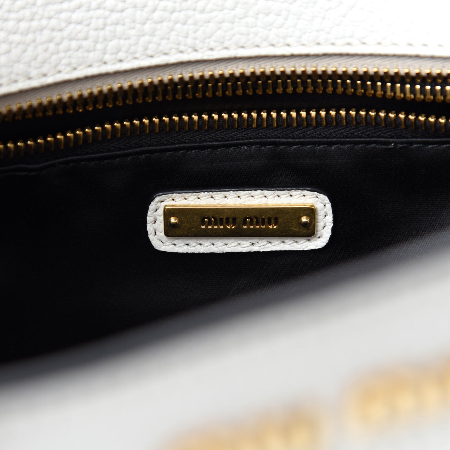 Goatskin Madras Zip Tote White
