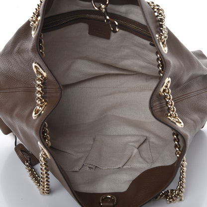 Gucci Pebbled Calfskin Medium Soho Chain Shoulder Bag Maple Brown 5 of 10