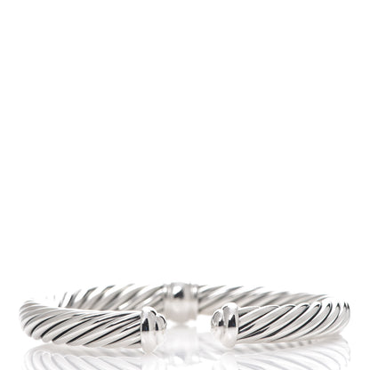 David Yurman Sterling Silver Black Diamond 7mm Cable Classics Station Bracelet 2 of 4
