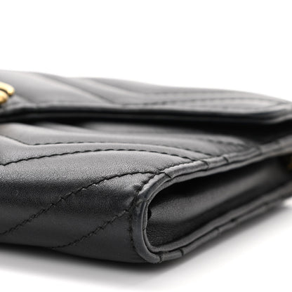 Gucci Calfskin Matelasse Mini GG Marmont Chain Wallet Black 9 of 9