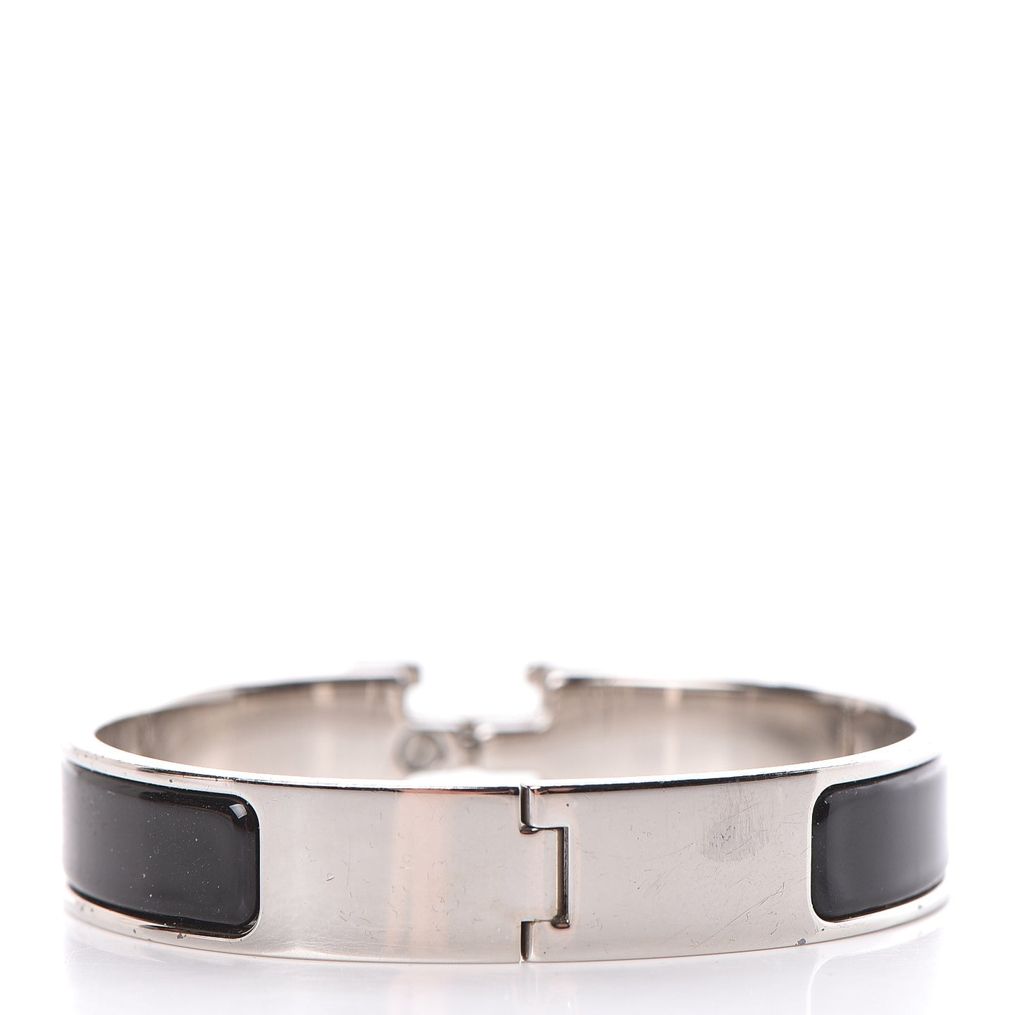 Enamel Narrow Clic Clac H Bracelet PM Black