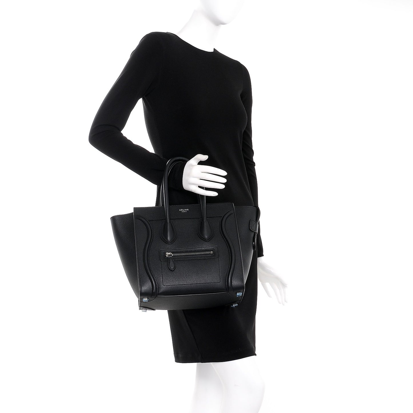 Drummed Calfskin Micro Luggage Black