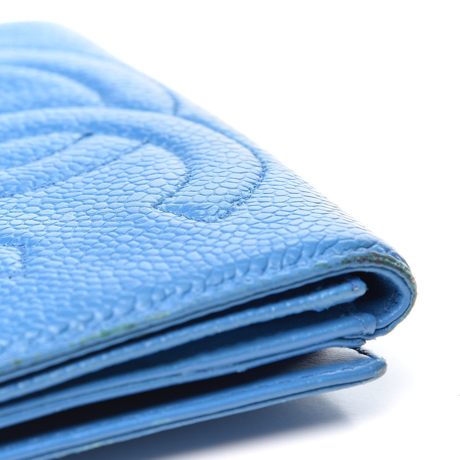 Chanel Caviar Timeless CC Compact French Wallet Blue 8 of 18