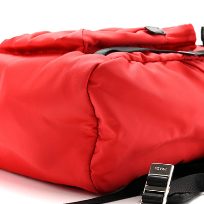 Prada Tessuto Nylon Montagna Double Buckle Backpack Red Black 9 of 10