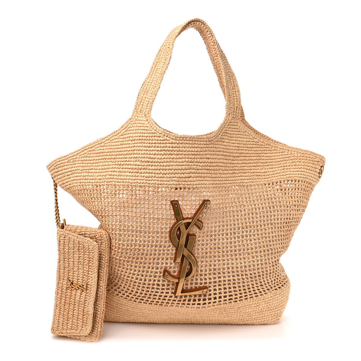 Saint Laurent Raffia Icare Shopping Tote Natural 3 of 12