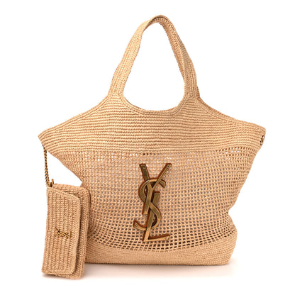 Saint Laurent Raffia Icare Shopping Tote Natural 3 of 12
