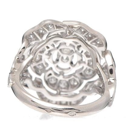 Chanel 18K White Gold Diamond Bouton de Camélia Ring 54 6.75 4 of 6