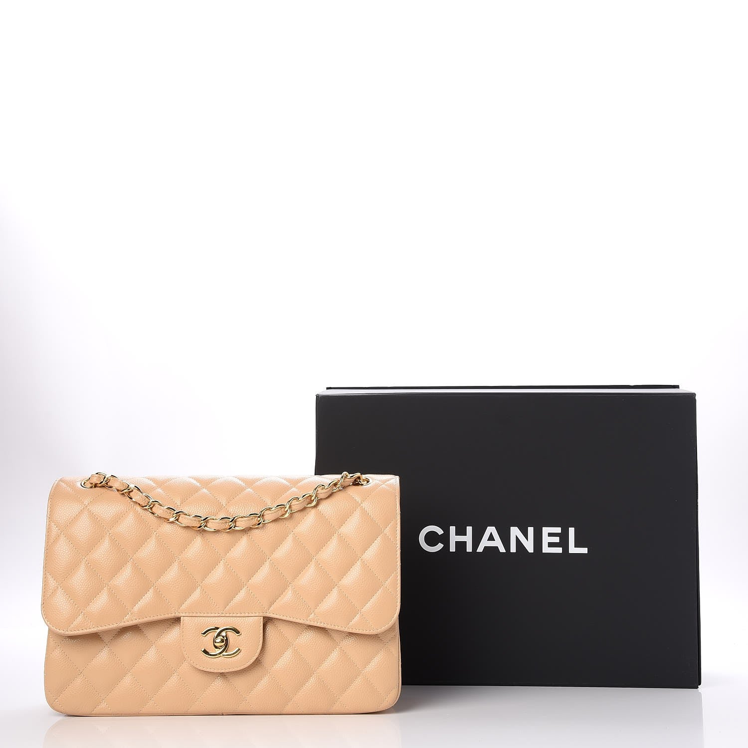 Chanel Caviar Quilted Jumbo Double Flap Beige Clair 9 of 9