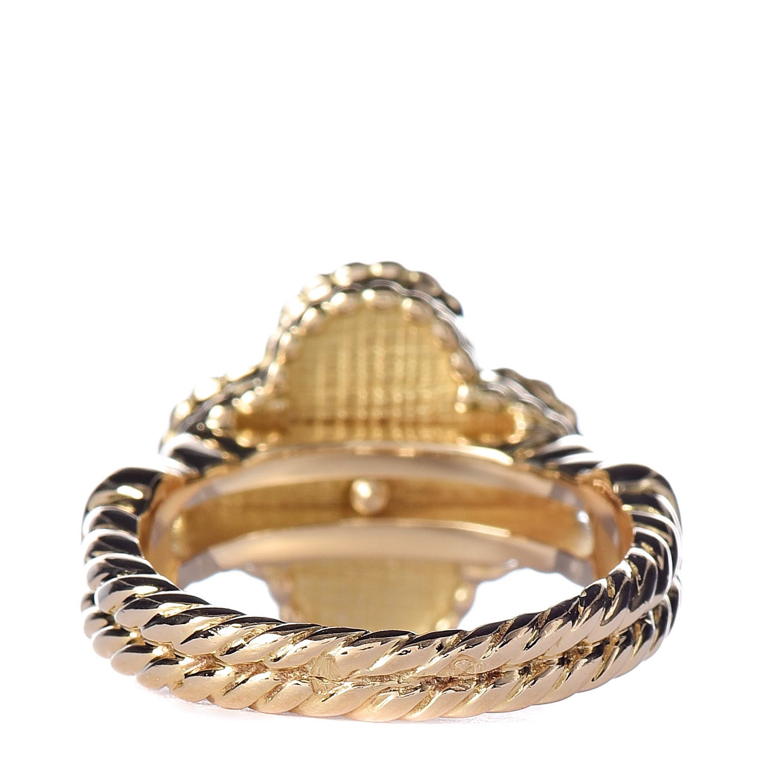 Van Cleef & Arpels 18K Yellow Gold Diamond Vintage Alhambra Ring 50 5.25 7 of 8