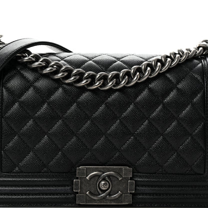 Chanel Caviar Quilted Medium Boy Flap Black 8 of 10