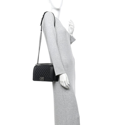 Chanel Caviar Quilted Medium Boy Flap Black 2 of 10