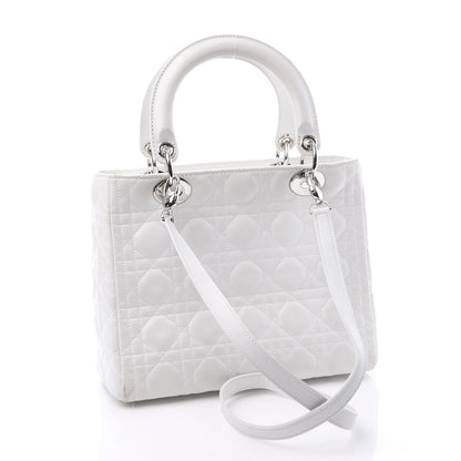 Christian Dior Lambskin Cannage Medium Lady Dior White 2 of 13