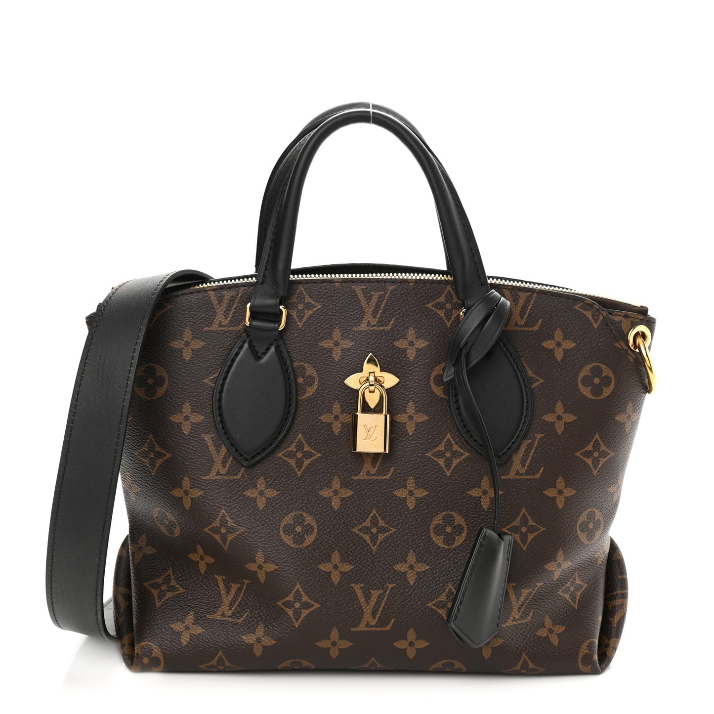 Monogram Flower Zipped Tote PM Black