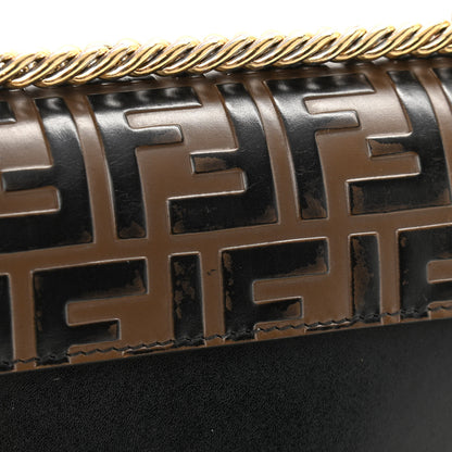 Fendi Vitello Liberty Bi-Color FF 1974 Embossed Small Kan I Shoulder Bag Black Maya 11 of 13