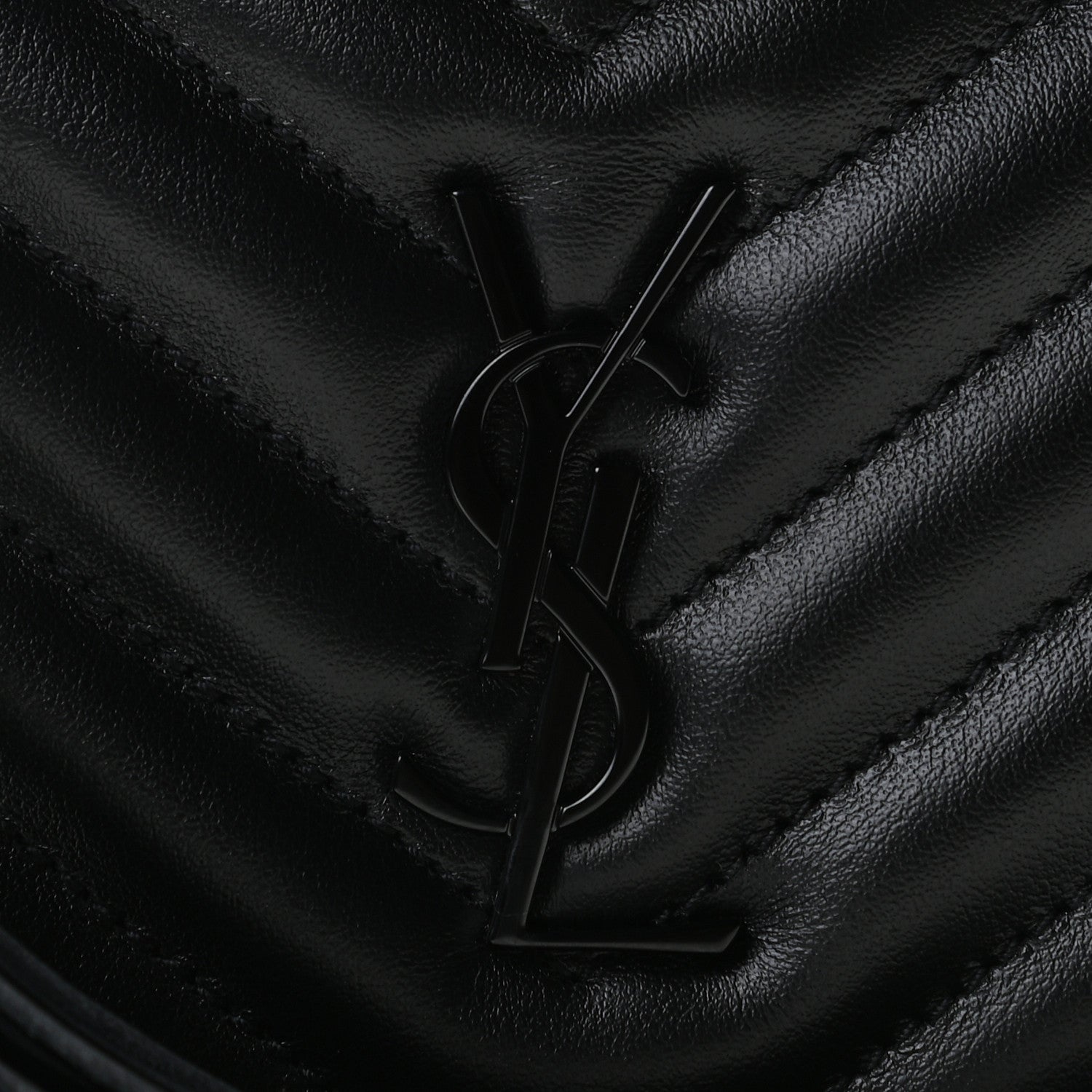 Saint Laurent Calfskin Matelasse Monogram Lou Belt Bag Black 8 of 10